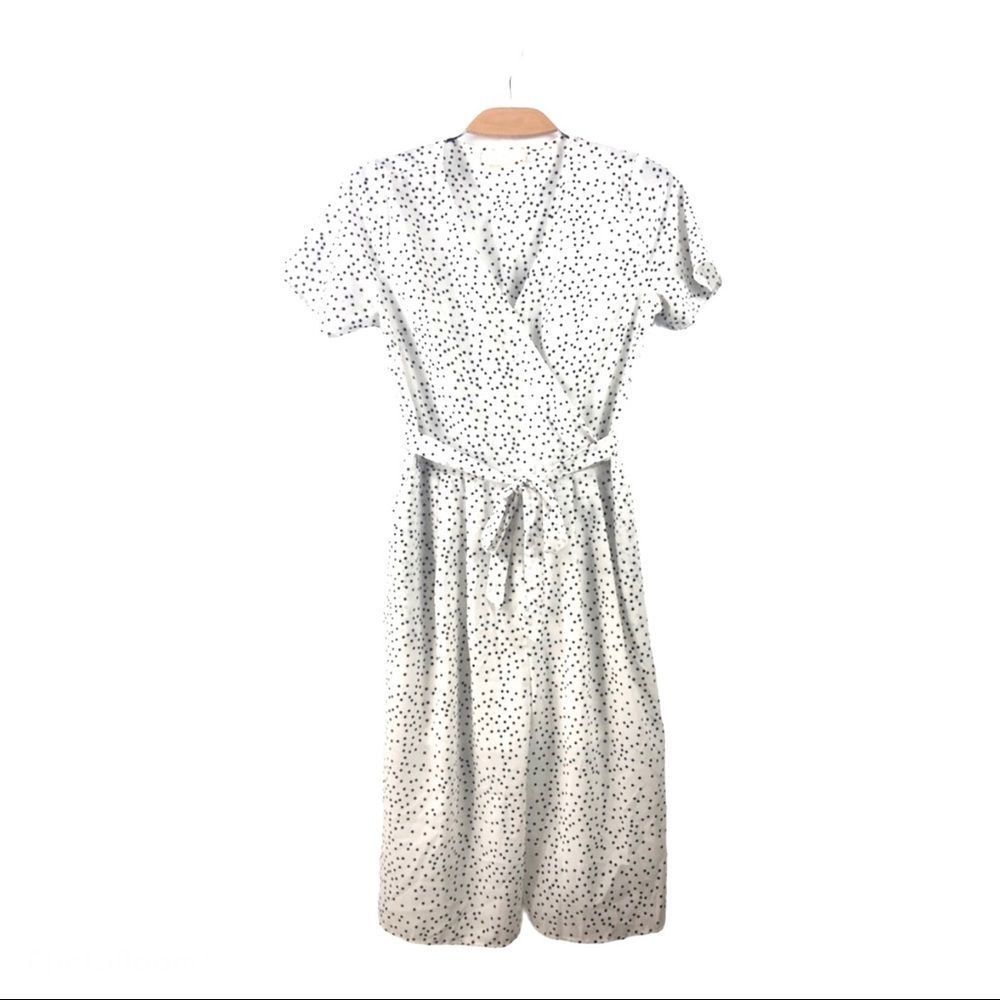 Fabios White Polka Dot Cropped Wide Leg Jumpsuit